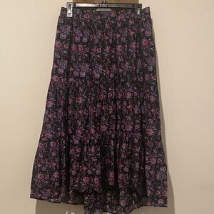 XiRENA Floral Maxi Skirt in Black and Pink